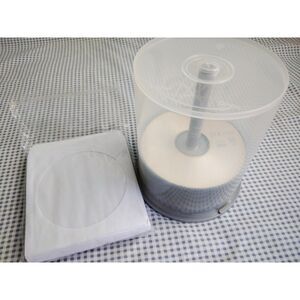 Bundle of 40 Cts Blank DVD Disc with White Flap Envelopes and Spindle Container